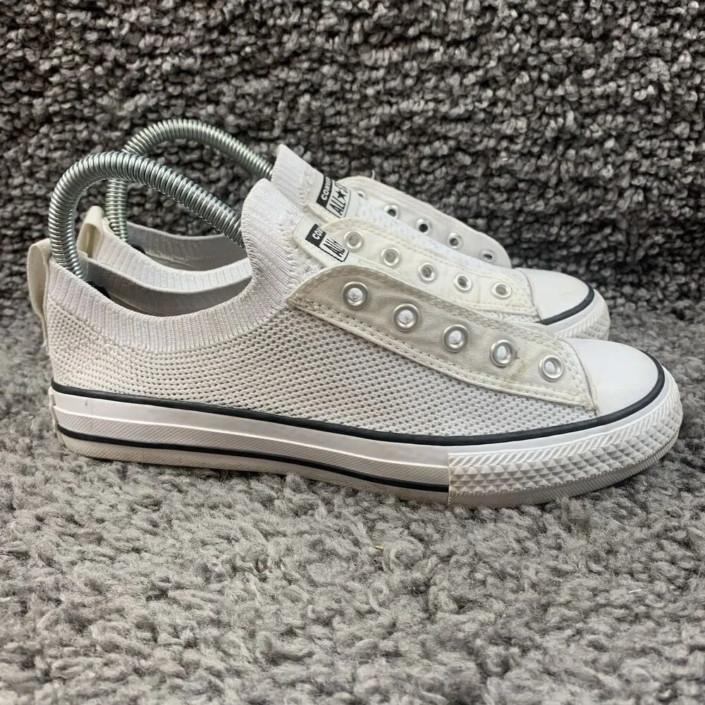 Converse Chuck Taylor Slip Low Top White Knit Junior 4 Sneakers 665411F